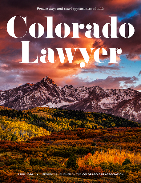 Colorado Lawyer magazine cover